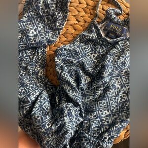 Polo Ralph Lauren Blue and White Patterned Top